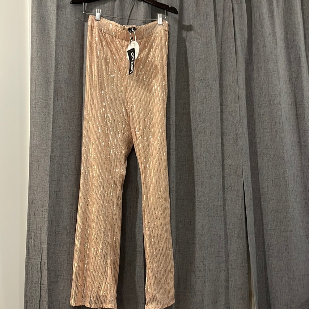 Maternity sequin stretch flare pants